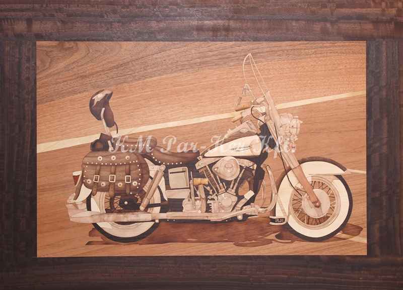 Intarsien Bild -Harley Davidson