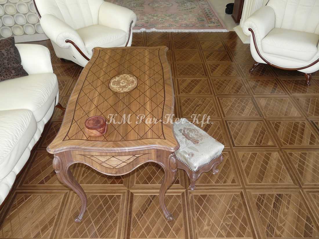 custom made furniture 68, marquetry table, wood inlay floor