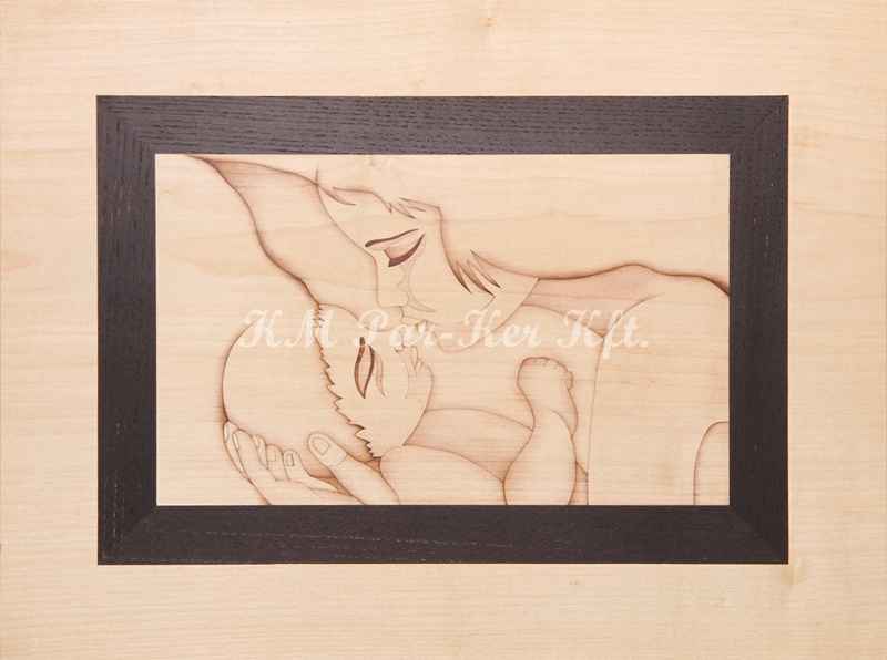 marquetry picture -Mother and child