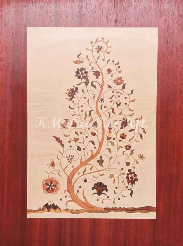 wood inlay art -The tree of Life of Happiness