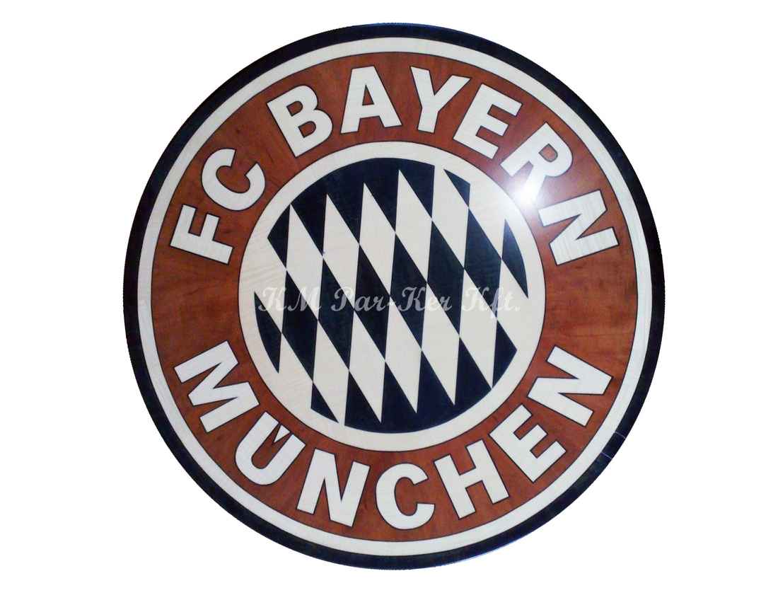 wood inlay table, Football Club Bayern München