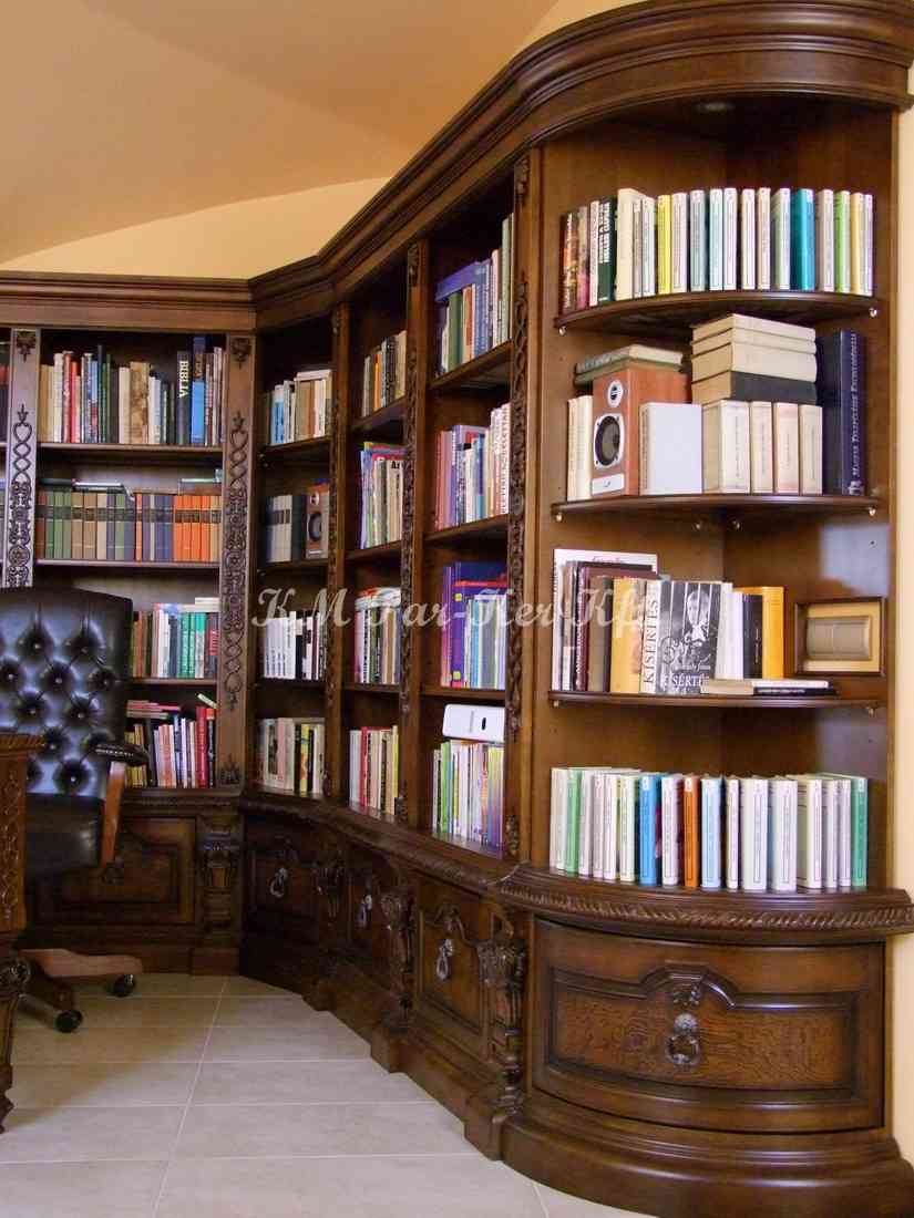 egyedi bútor, dolgozószoba, könyvesszekrény