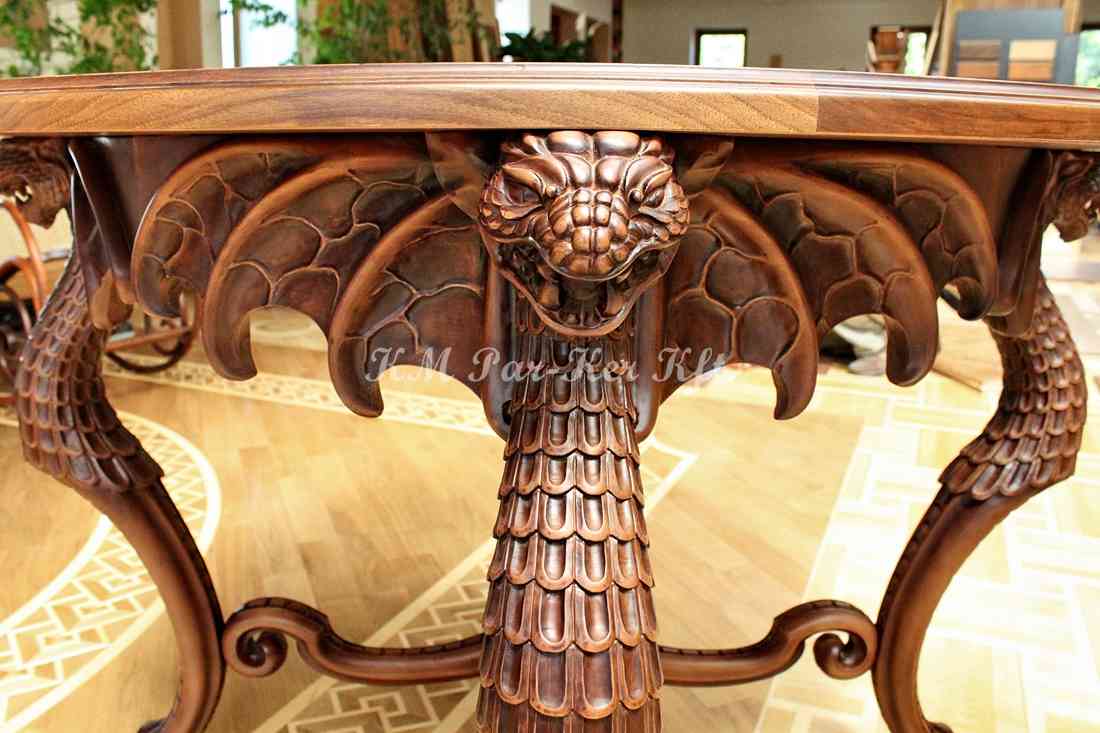 meuble sculpté 17, table dragon