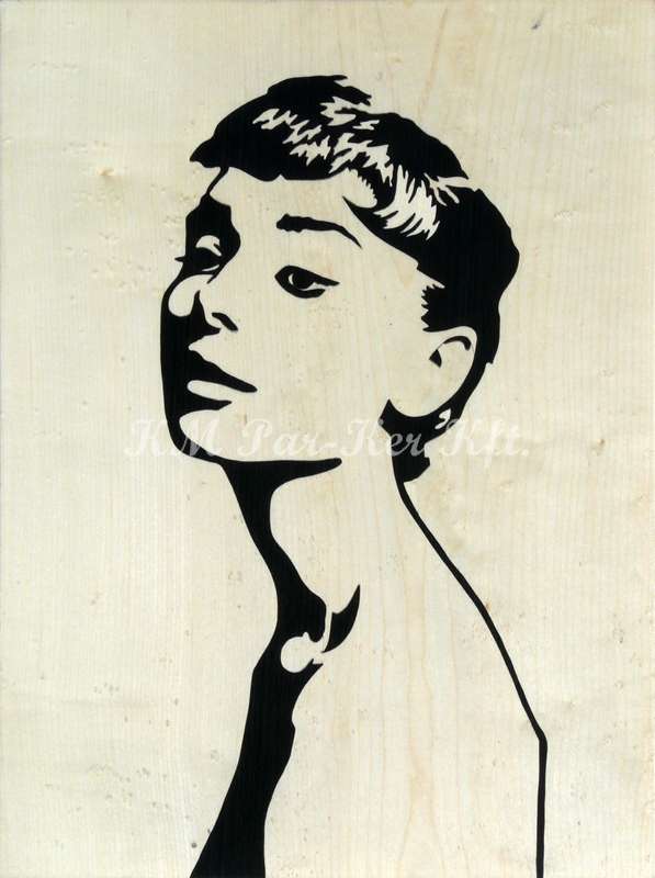 tableau en marqueterie -Audrey Hepburn