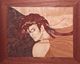 marquetry picture -Girl with red hair