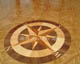 wood inlay floor medallion 03, Compass