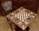 wood inlay table, Chess with dragon