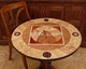 wood inlay table, Horse from ash